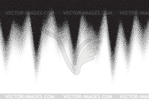 Dotwork gradient background, black and white - vector image