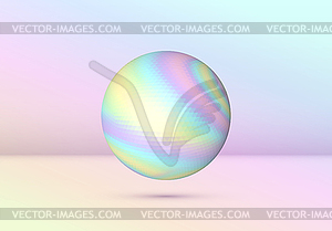Vibrant colored vaporwave styled abstract ball shap - vector image