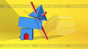 Abstract 3D objects or elements installation - vector clipart