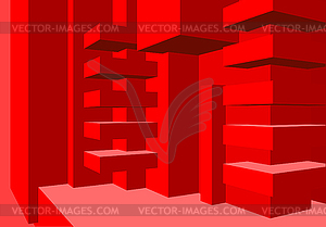 Architecture background with abstract cubes - vector clipart