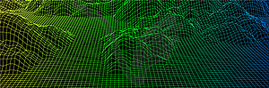 Digital landscape with mountains or hills made of - vector image