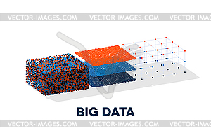 Big data with structuring map reduce process - vector clipart