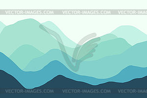 Scenic view of digital foggy mountain landscape wit - vector clipart