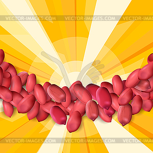 Арахис или арахис фон с красным разбросаны - иллюстрация в векторе