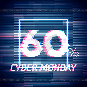 Cyber monday sale discount poster or banner with - royalty-free vector clipart