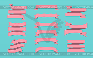 Набор лент, баннеров или оберточной ленты на - векторный графический клипарт