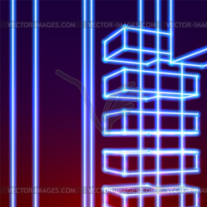 Bright neon lines abstract background with retro - royalty-free vector clipart