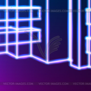 Bright neon lines abstract background with retro - vector clip art