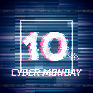 Cyber monday sale discount poster or banner with - stock vector clipart