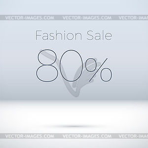 Fashion Sale sign in empty white room - vector clipart