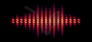 Audio or music shiny sound waveform with - vector clipart