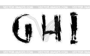 Abstract letters set painted with brush. - vector clipart