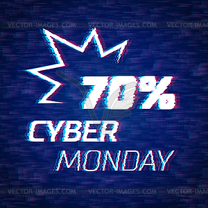 Cyber monday sale discount poster or banner with - vector clip art