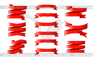 Set of ribbons, banners or wrapping tape on - vector image