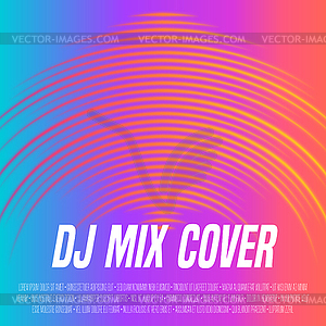 Music cover with vibrant waveform as vinyl grooves - vector image