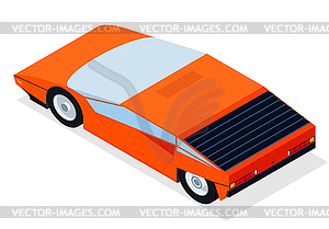 Car with isometric perspective for new retro wave - vector image