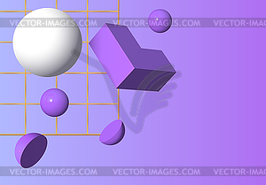 3D shapes or abstract design elements falling in - vector EPS clipart