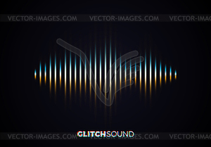 Audio or sound wave with music volume peaks and - vector clipart