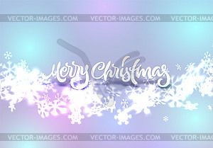 Christmas snowflakes background with falling snow - royalty-free vector clipart