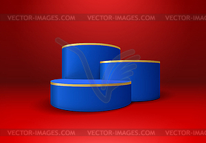 3D постамент для спортивных наград с золотым краем - клипарт в векторном виде