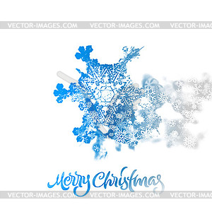 Christmas snowflake with double exposure effect - vector clipart