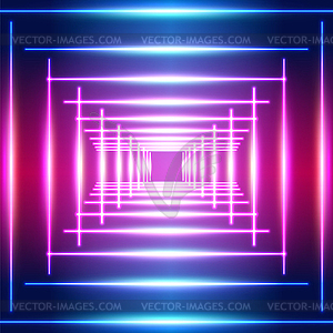 Яркие неоновые линии фона в стиле 80-х - изображение в векторном виде
