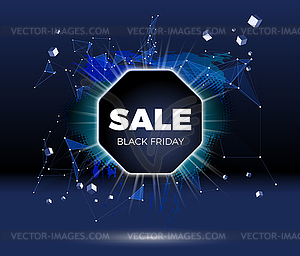Black friday sale poster or banner with shiny - vector clipart