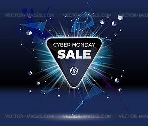 Cyber monday sale discount poster or banner with - vector clipart