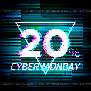 Cyber monday sale discount poster or banner with - stock vector clipart