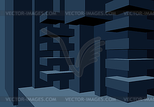 Architecture background with abstract cubes - color vector clipart