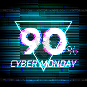 Cyber monday sale discount poster or banner with - vector clipart