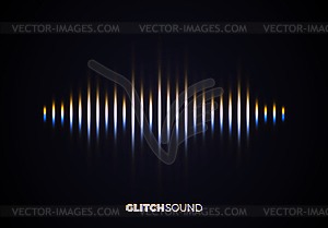 Audio or sound wave with music volume peaks and - vector image