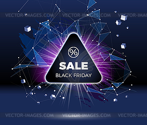 Black friday sale poster or banner with shiny - vector clipart