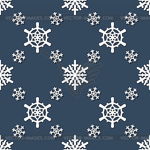 Christmas snowflakes seamless pattern - vector image
