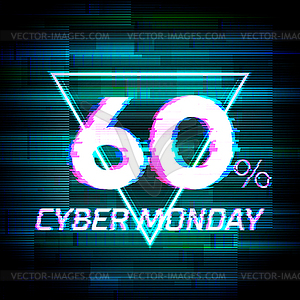 Cyber monday sale discount poster or banner with - vector clipart