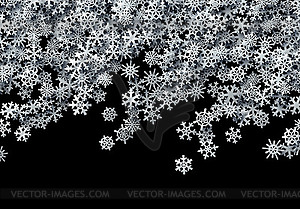 Christmas snowflakes scattered card for winter - vector image