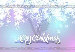 Christmas snowflakes background with falling snow - vector clip art