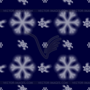 Christmas seamless snowflake pattern with blurred - vector clipart