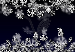 Snowfall background. Falling transparent snow with - vector image