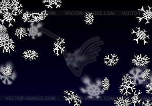 Snowfall background. Falling transparent snow with - stock vector clipart