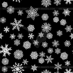 Christmas snow seamless pattern with beautiful - vector image