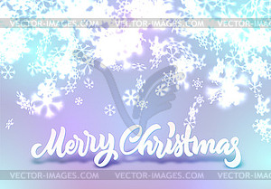 Christmas snowflakes background with falling snow - vector clipart