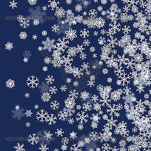 Christmas snow background with scattered - vector clipart