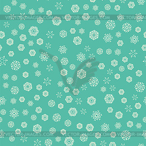 Christmas snowflakes seamless pattern with snowfall - royalty-free vector image