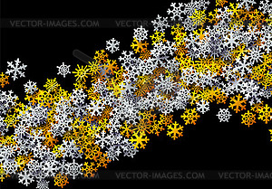 Christmas snowflakes scattered card for winter - vector clip art