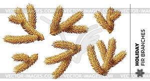 Collection of small fir tree branches for - vector clipart