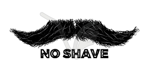 Mustache sign or label as symbol of masculinity - vector clipart