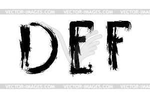 Abstract letters set painted with brush. - vector clip art