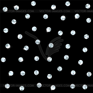 Seamless pattern with shiny diamonds or chrystals - vector image