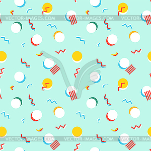 Seamless pattern with 80s memphis style geometric - vector clipart